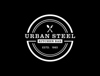 Urban Steel Kitchen   Bar logo design by haidar