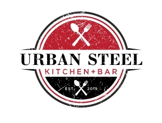 Urban Steel Kitchen   Bar logo design by dibyo
