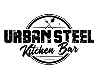 Urban Steel Kitchen   Bar logo design by AamirKhan