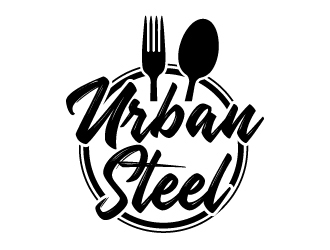 Urban Steel Kitchen   Bar logo design by AamirKhan