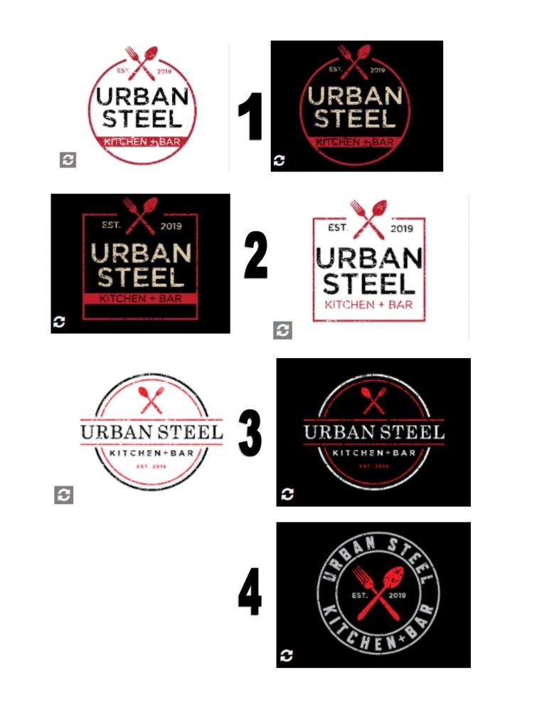 Urban Steel Kitchen Bar Logo Design 48hourslogo