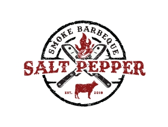 Salt Pepper Smoke BBQ logo design by emberdezign