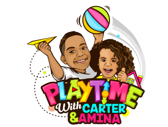 Playtime with Carter and Amina logo design by veron