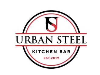 Urban Steel Kitchen   Bar logo design by Roma