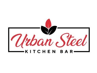Urban Steel Kitchen   Bar logo design by Roma