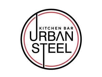 Urban Steel Kitchen   Bar logo design by Roma