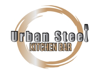 Urban Steel Kitchen   Bar logo design by AamirKhan