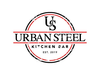 Urban Steel Kitchen   Bar logo design by daywalker