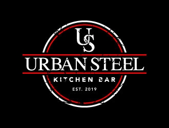 Urban Steel Kitchen   Bar logo design by daywalker
