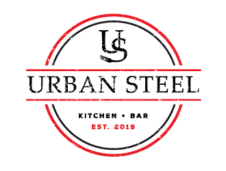 Urban Steel Kitchen   Bar logo design by megalogos