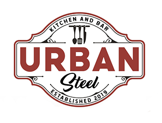 Urban Steel Kitchen   Bar logo design by Optimus