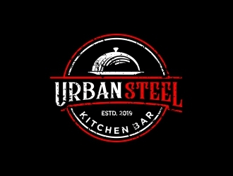 Urban Steel Kitchen   Bar logo design by Shabbir
