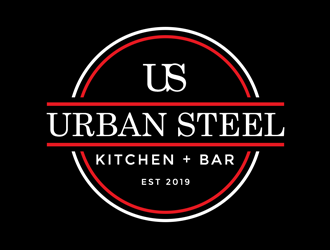 Urban Steel Kitchen   Bar logo design by kunejo
