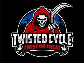 Twisted Cycle Twist or Treat logo design by haze