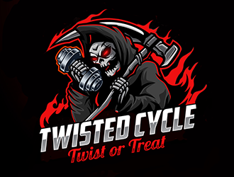 Twisted Cycle Twist or Treat logo design by Optimus