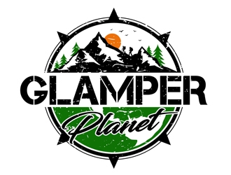 Glamper Planet logo design by DreamLogoDesign
