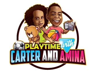 Playtime with Carter and Amina logo design by invento