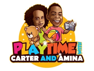 Playtime with Carter and Amina logo design by invento