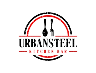 Urban Steel Kitchen   Bar logo design by CreativeKiller