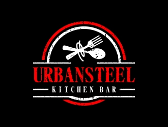 Urban Steel Kitchen   Bar logo design by CreativeKiller