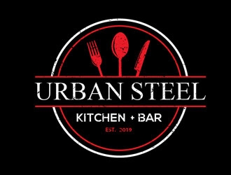 Urban Steel Kitchen   Bar logo design by LogoInvent