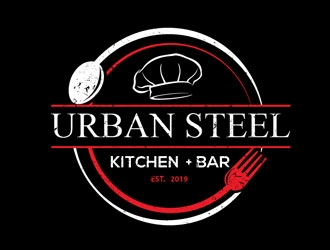 Urban Steel Kitchen   Bar logo design by LogoInvent