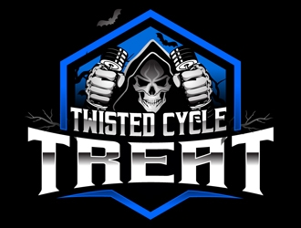Twisted Cycle Twist or Treat logo design by DreamLogoDesign