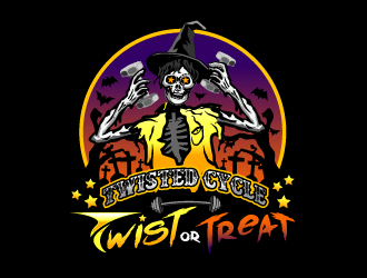 Twisted Cycle Twist or Treat logo design by SOLARFLARE