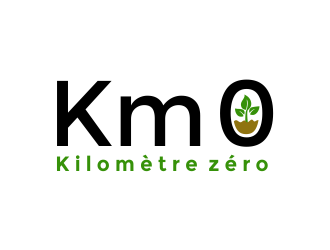 Km 0        Kilomètre zéro logo design by Girly