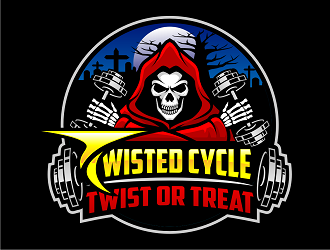 Twisted Cycle Twist or Treat logo design by haze