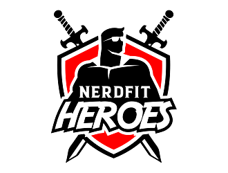 NerdFit Heroes logo design by haze