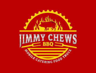 Jimmy Chews BBQ logo design by BlessedArt