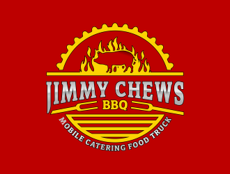 Jimmy Chews BBQ logo design by BlessedArt