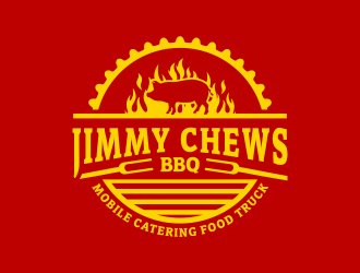 Jimmy Chews BBQ logo design by BlessedArt