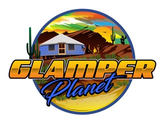 Glamper Planet logo design by DreamLogoDesign