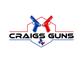 Craigs Guns logo design by Gwerth