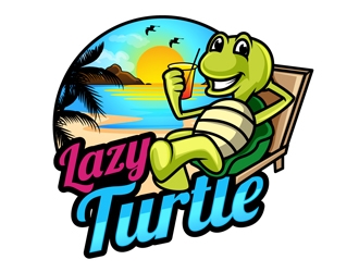 lazy turtle  logo design by DreamLogoDesign
