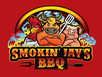 Smokin Jays BBQ logo design by Conception