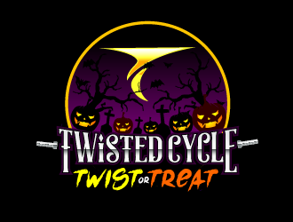 Twisted Cycle Twist or Treat logo design by SOLARFLARE