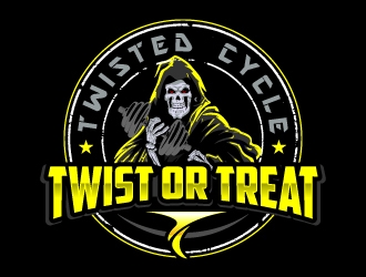 Twisted Cycle Twist or Treat logo design by jaize