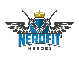 NerdFit Heroes logo design by cybil