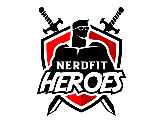 NerdFit Heroes logo design by haze