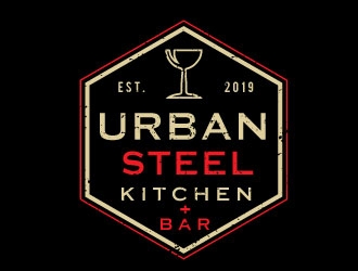 Urban Steel Kitchen   Bar logo design by Conception