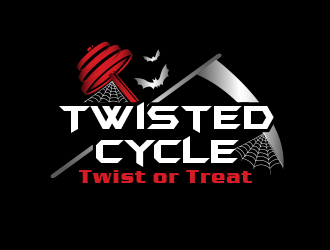 Twisted Cycle Twist or Treat logo design by BeDesign