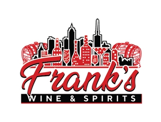 Franks Wine & Spirits logo design by Roma