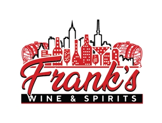 Franks Wine & Spirits logo design by Roma