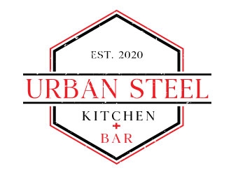 Urban Steel Kitchen   Bar logo design by Conception