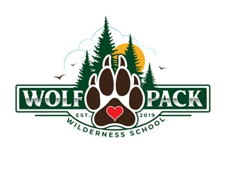 Wolf Pack Wilderness School logo design by DreamLogoDesign
