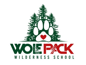 Wolf Pack Wilderness School logo design by DreamLogoDesign