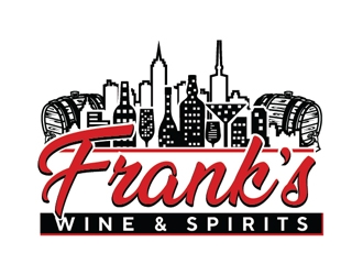 Franks Wine & Spirits logo design by Roma